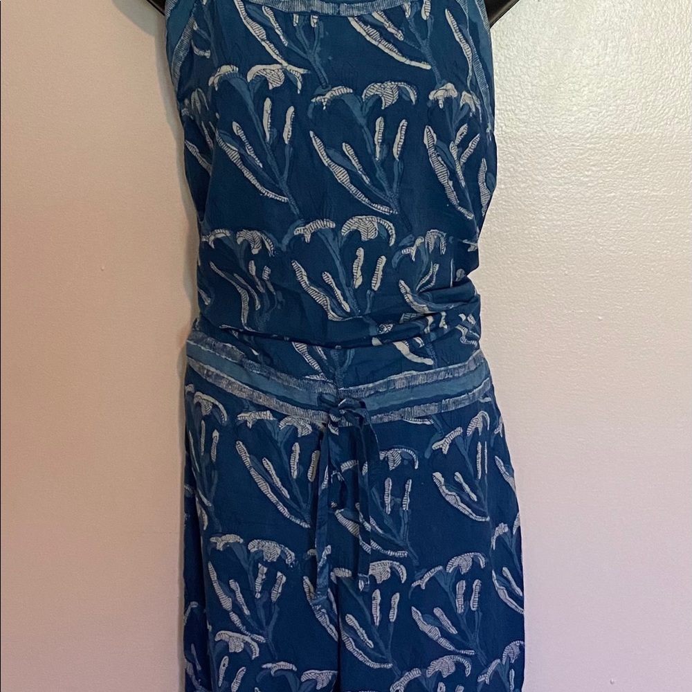 Strappy cotton jumpsuit/indigo/Jaipur, India